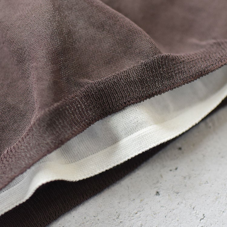 HIGH-TWISTED COTTON SHEER KNIT LAYERED P/O ハイツイストコットン シアーニット レイヤードプルオーバー