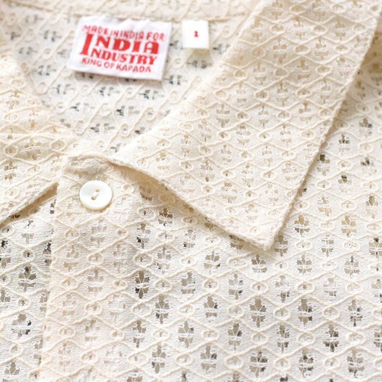 Cambay フラワーレース ショートスリーブシャツ