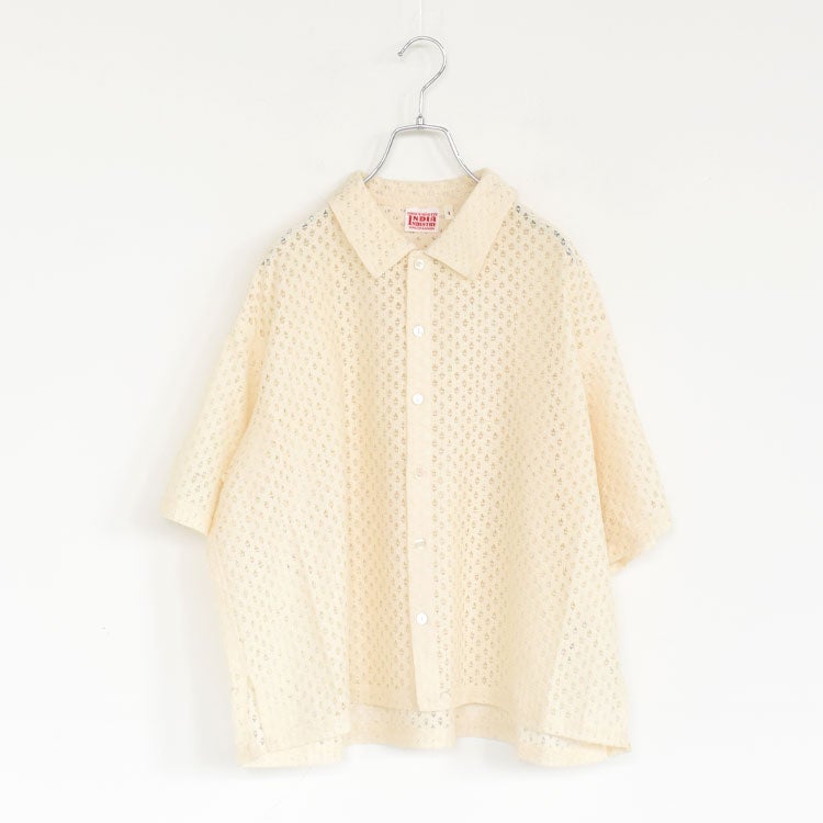 Cambay フラワーレース ショートスリーブシャツ