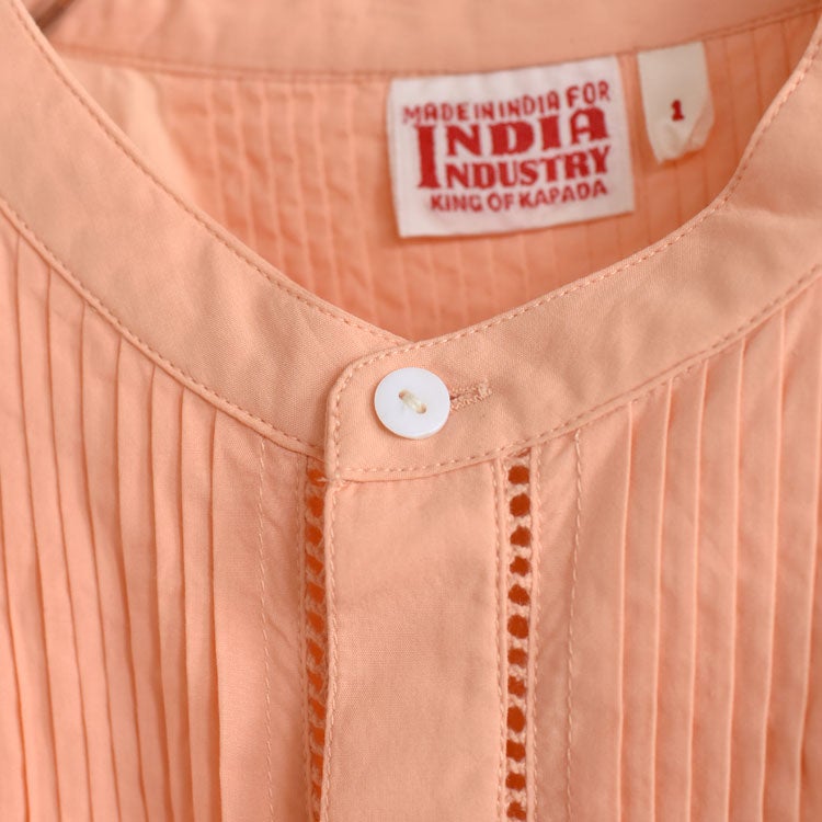 Baran コットンポプリン ピンタックシャツ