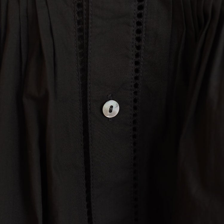 Baran コットンポプリン ピンタックシャツ