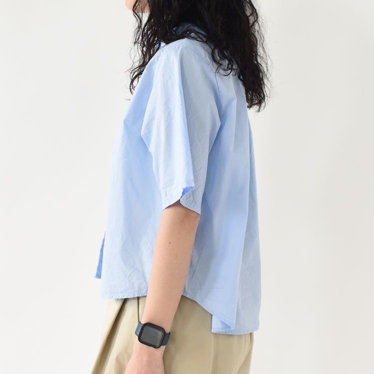 half sleeve front half frill shirt ハースリーブフロントハーフフリルシャツ