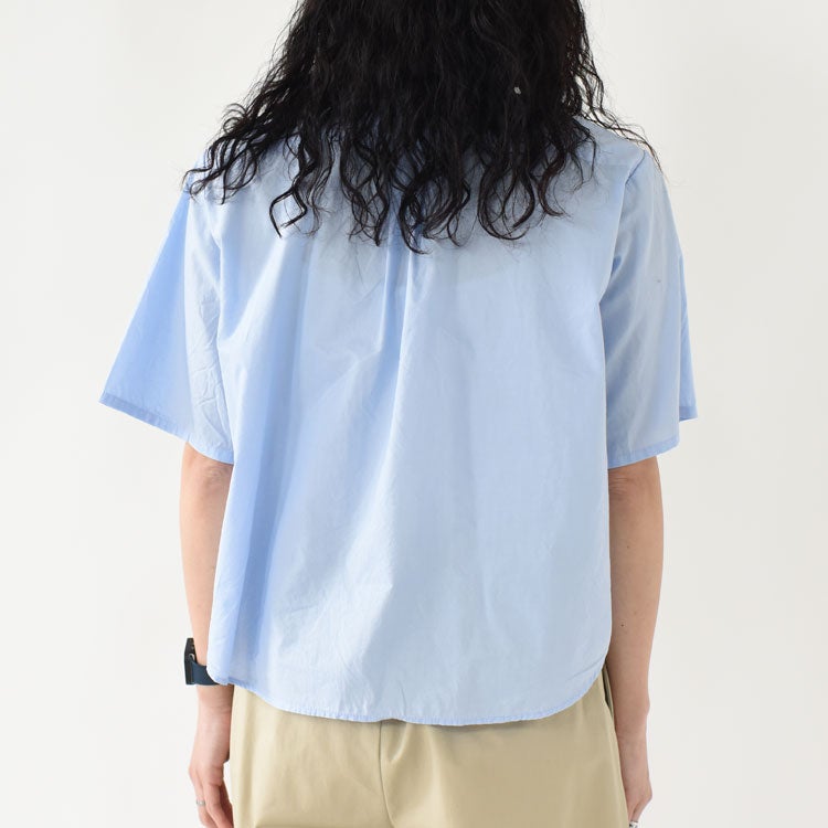 half sleeve front half frill shirt ハースリーブフロントハーフフリルシャツ