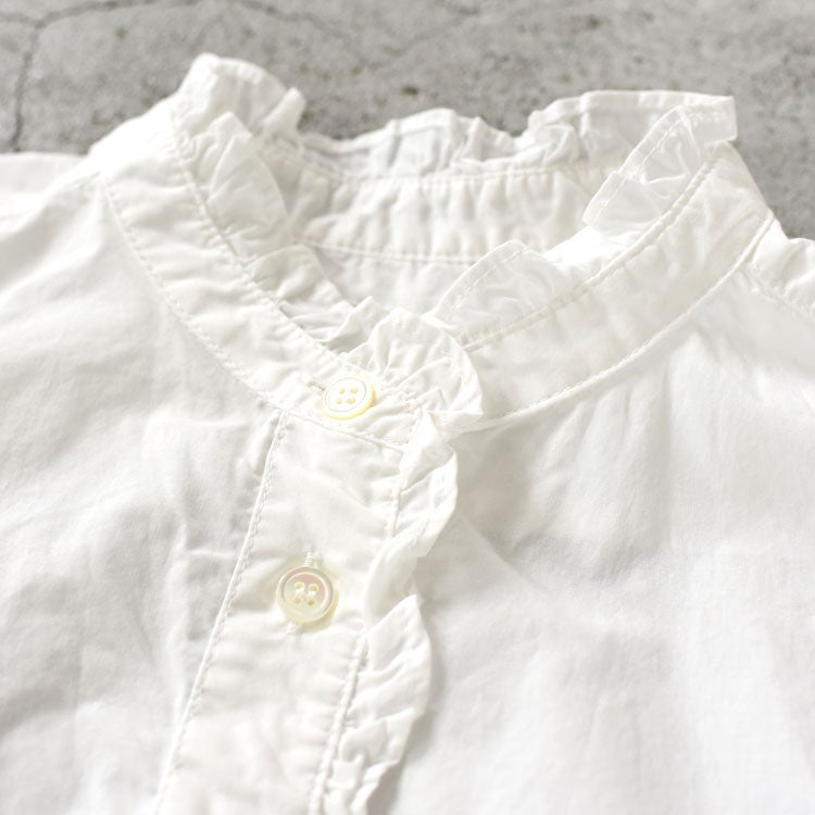 half sleeve front half frill shirt ハースリーブフロントハーフフリルシャツ