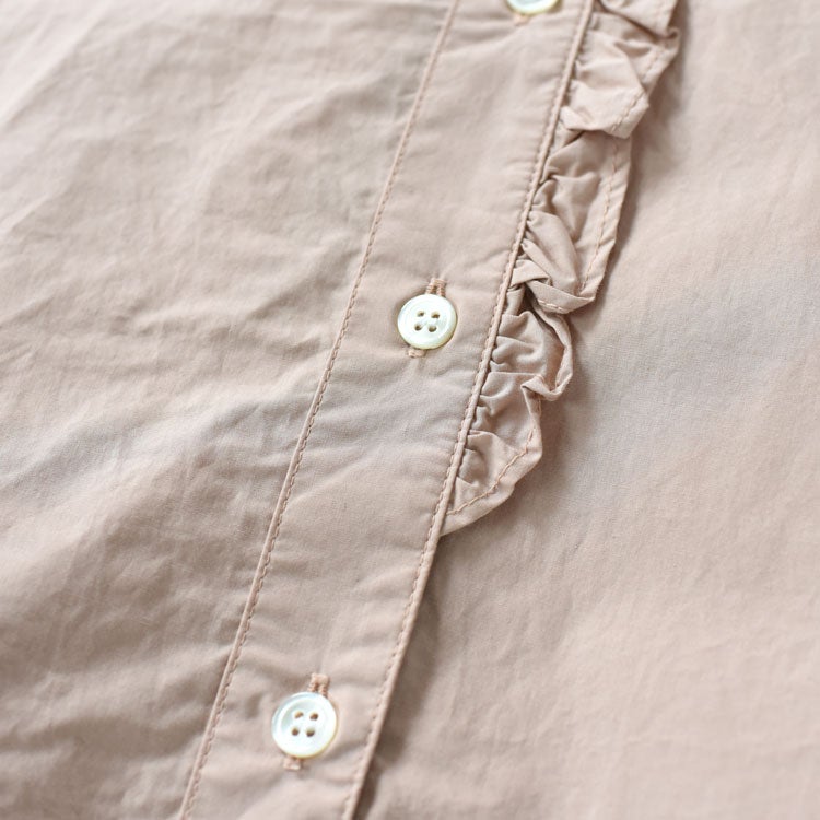 half sleeve front half frill shirt ハースリーブフロントハーフフリルシャツ