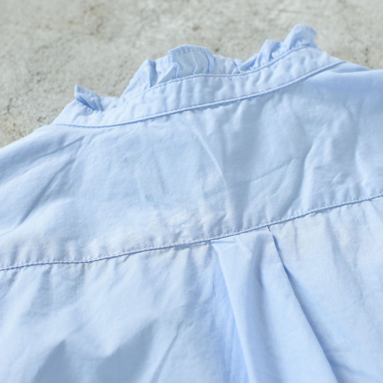 half sleeve front half frill shirt ハースリーブフロントハーフフリルシャツ