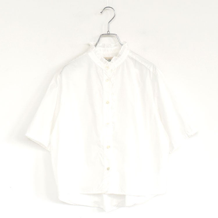 half sleeve front half frill shirt ハースリーブフロントハーフフリルシャツ