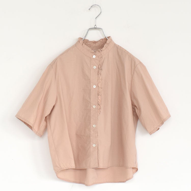 half sleeve front half frill shirt ハースリーブフロントハーフフリルシャツ