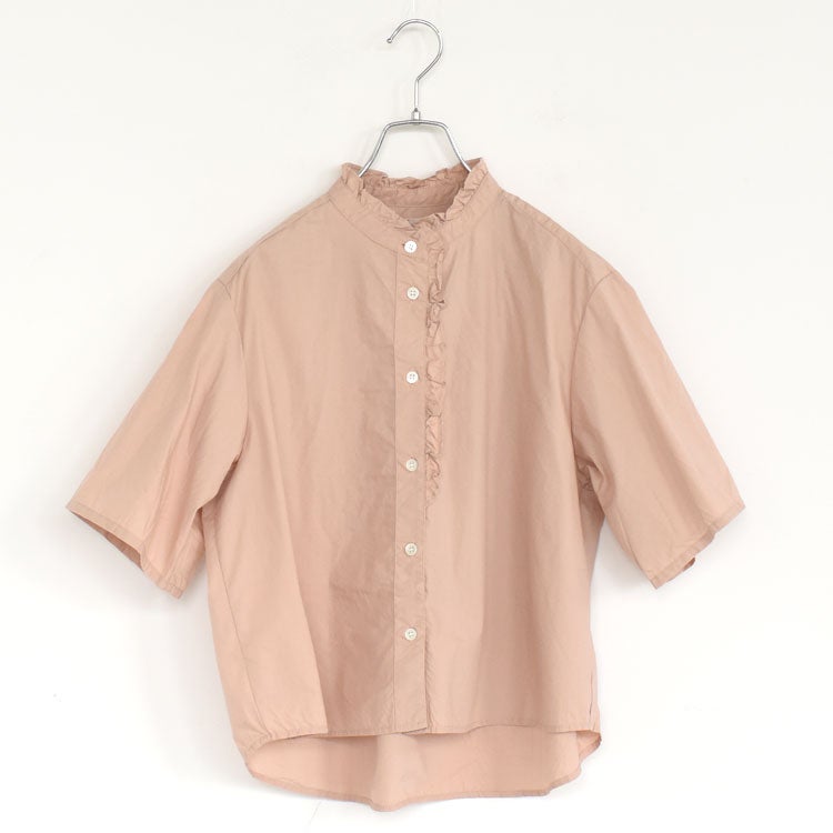 half sleeve front half frill shirt ハースリーブフロントハーフフリルシャツ