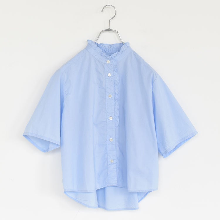 half sleeve front half frill shirt ハースリーブフロントハーフフリルシャツ
