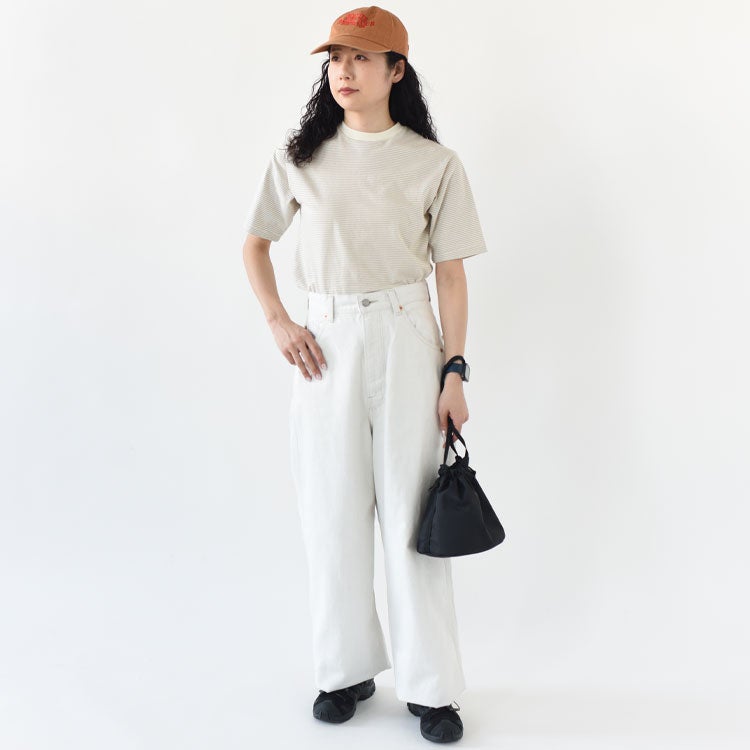 ナローボーダー　クルーネック半袖Tシャツ
