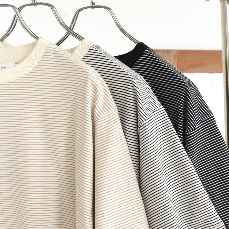ナローボーダー　クルーネック半袖Tシャツ