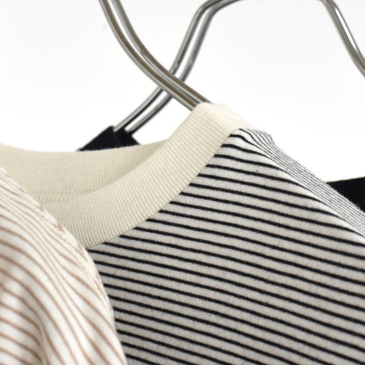 ナローボーダー　クルーネック半袖Tシャツ