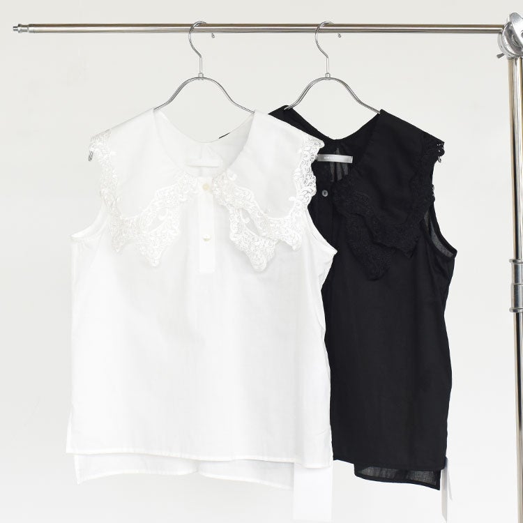 lace collar nosleeve shirt レースカラーノースリーブシャツ
