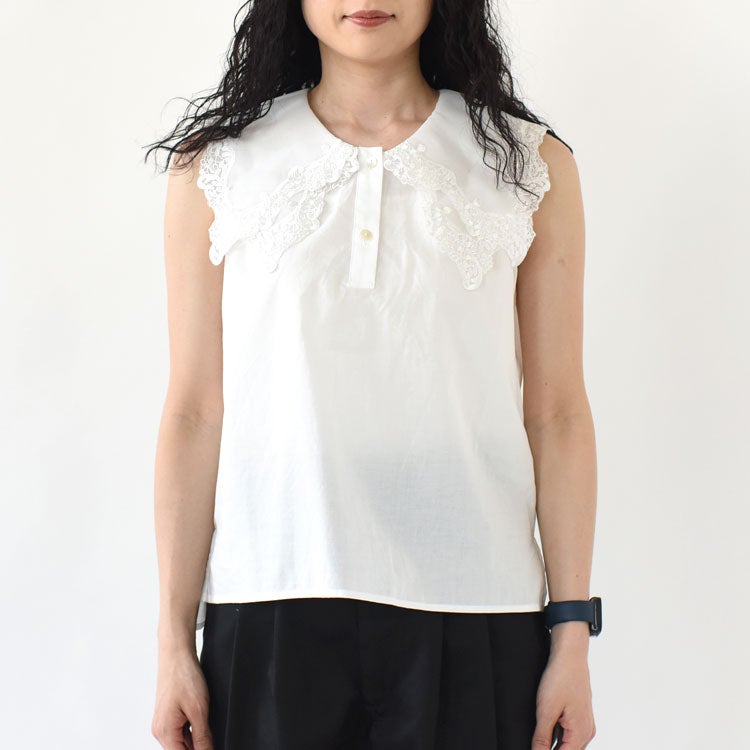 lace collar nosleeve shirt レースカラーノースリーブシャツ