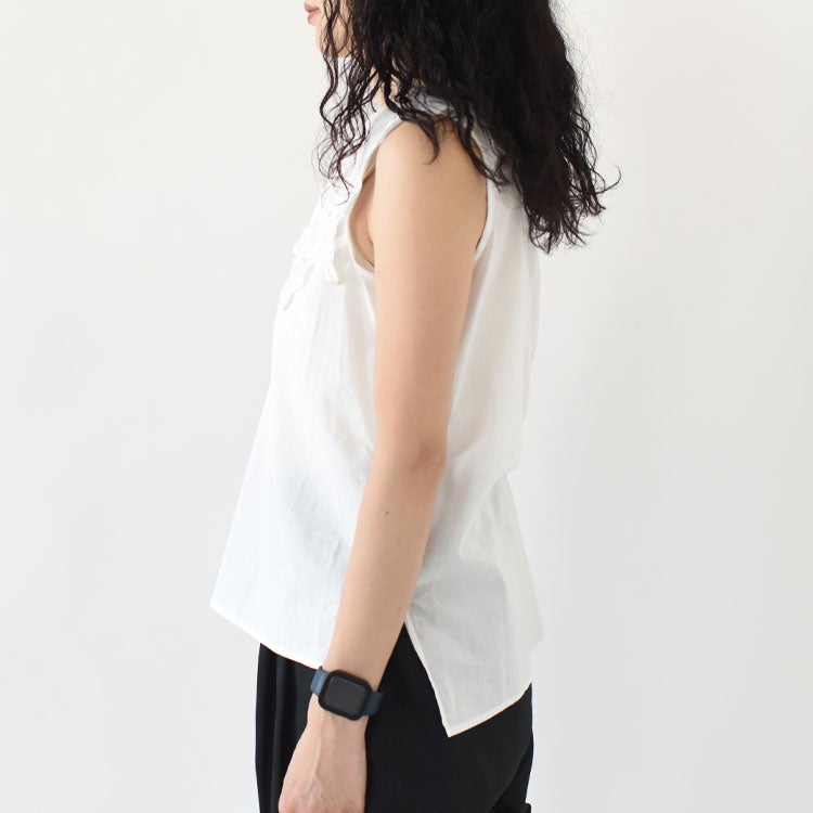 lace collar nosleeve shirt レースカラーノースリーブシャツ