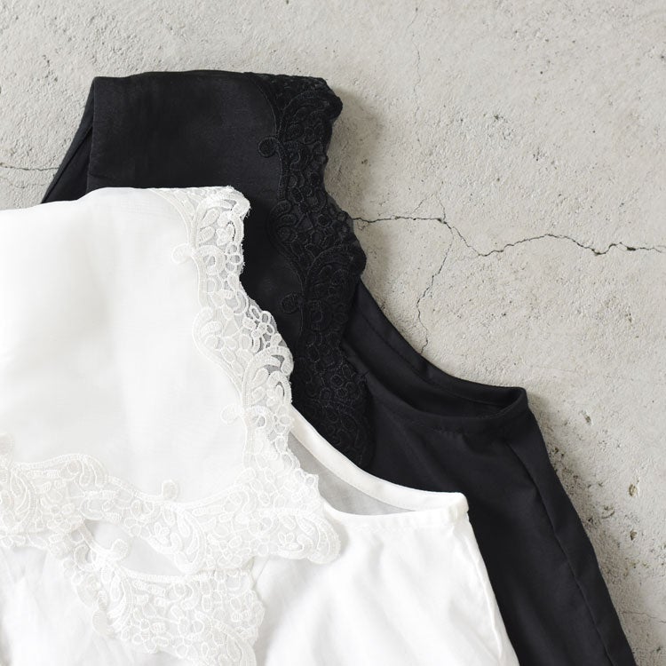lace collar nosleeve shirt レースカラーノースリーブシャツ