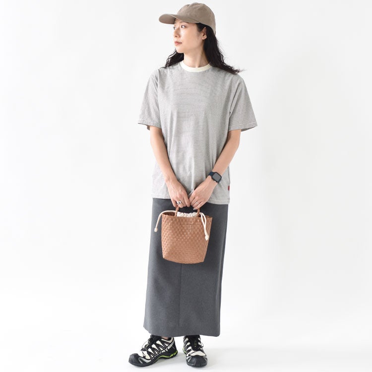 ナローボーダー　クルーネック半袖Tシャツ
