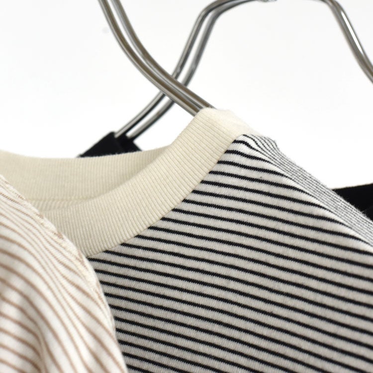 ナローボーダー　クルーネック半袖Tシャツ