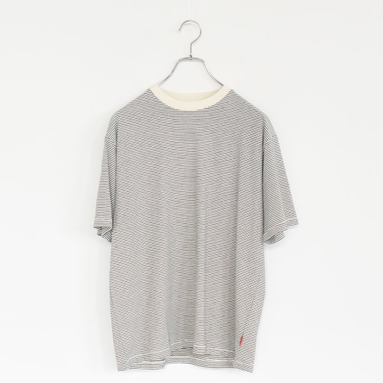 ナローボーダー　クルーネック半袖Tシャツ
