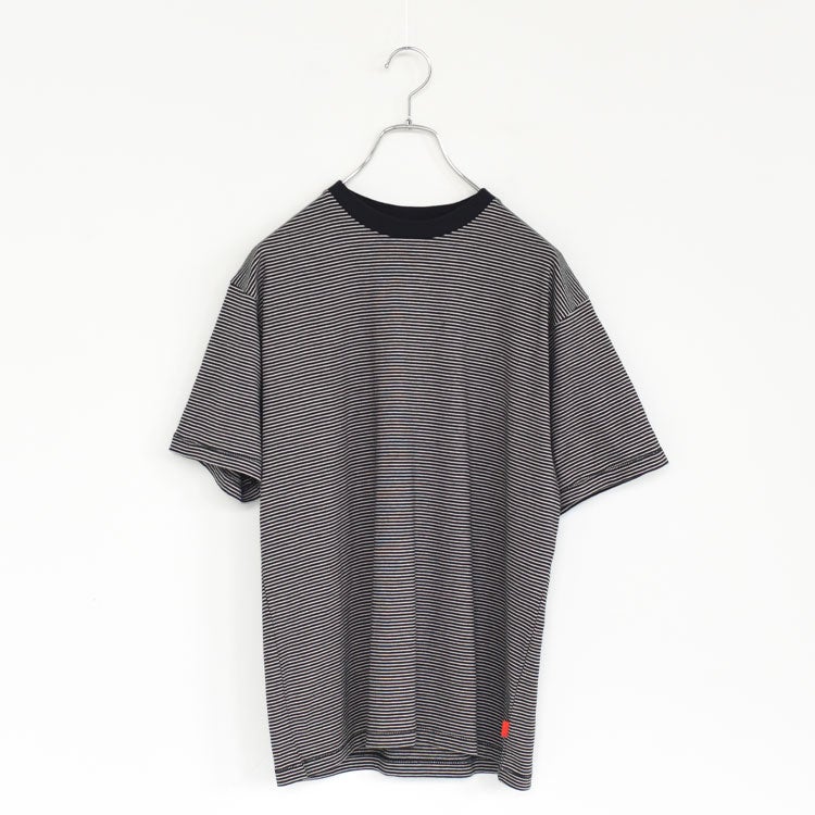 ナローボーダー　クルーネック半袖Tシャツ