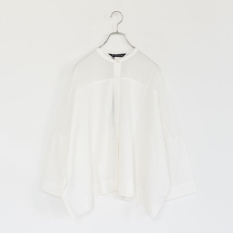sheer shoulder stand collar wide shirt シアーショルダースタンドカラーワイドシャツ