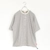 ナローボーダー　ワイドヘンリーネック半袖Tシャツ