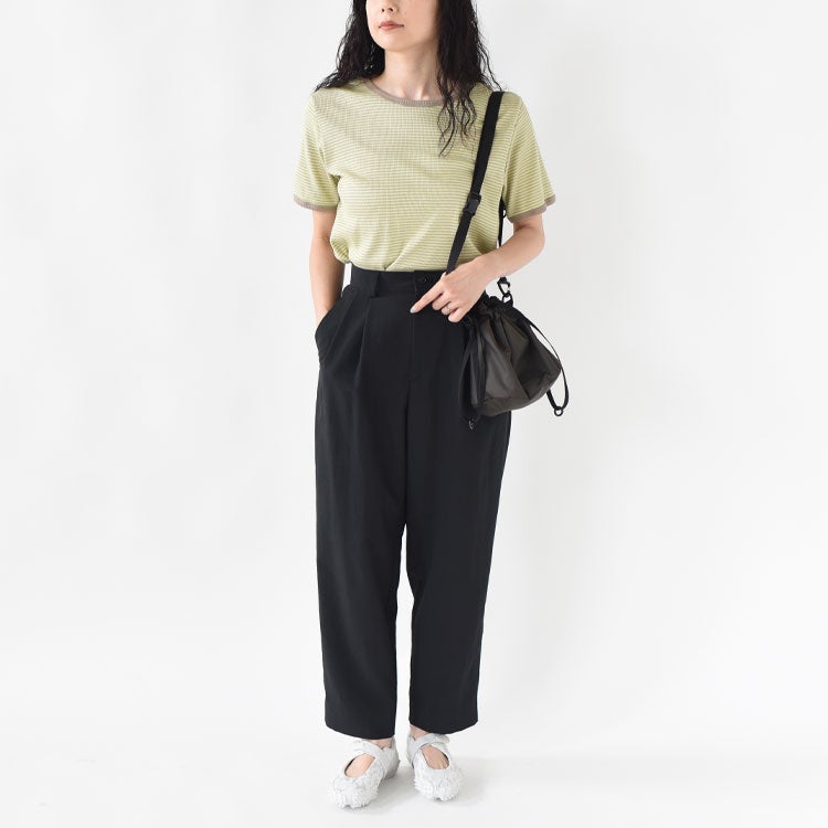 SALE 20％OFF】Tubular Rib S/S Border Tee チューブラリブショート