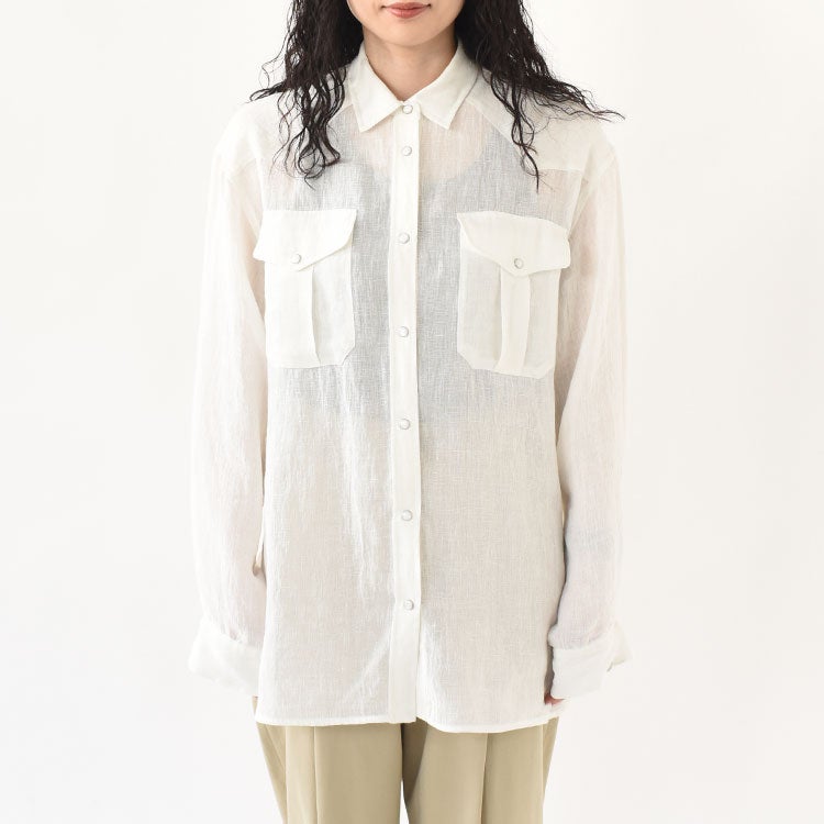 SALE 20％OFF】LINEN WESTERN SHIRT リネンウエスタンシャツ/26MMSBL05