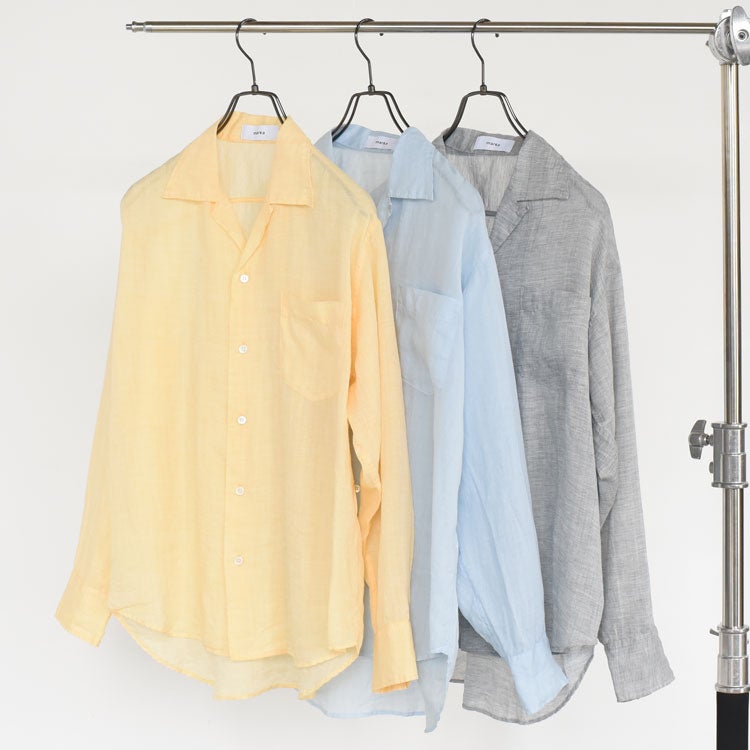 RAMIE CHAMBRAY OPEN COLLER L/S SHIRT ラミーシャンブレー  オープンカラー L/S シャツ
