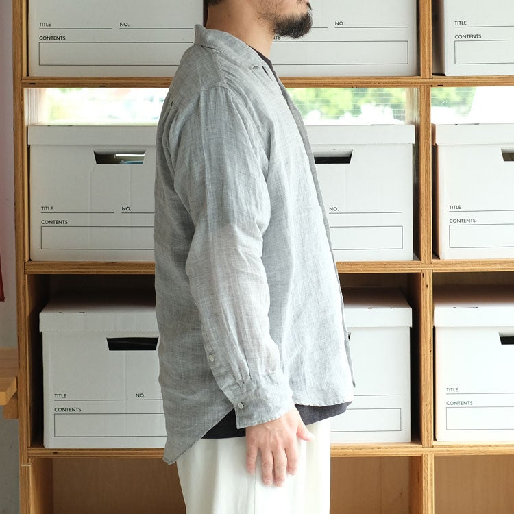 RAMIE CHAMBRAY OPEN COLLER L/S SHIRT ラミーシャンブレー  オープンカラー L/S シャツ