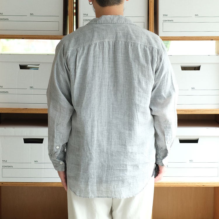 RAMIE CHAMBRAY OPEN COLLER L/S SHIRT ラミーシャンブレー  オープンカラー L/S シャツ