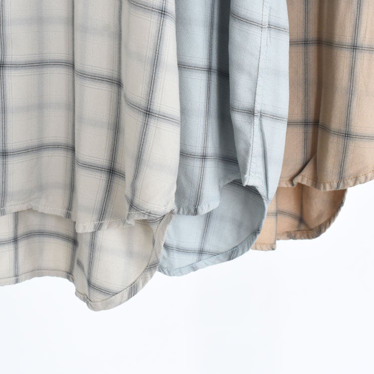 rayon twill check S/S shirt レーヨンツイルチェック半袖シャツ