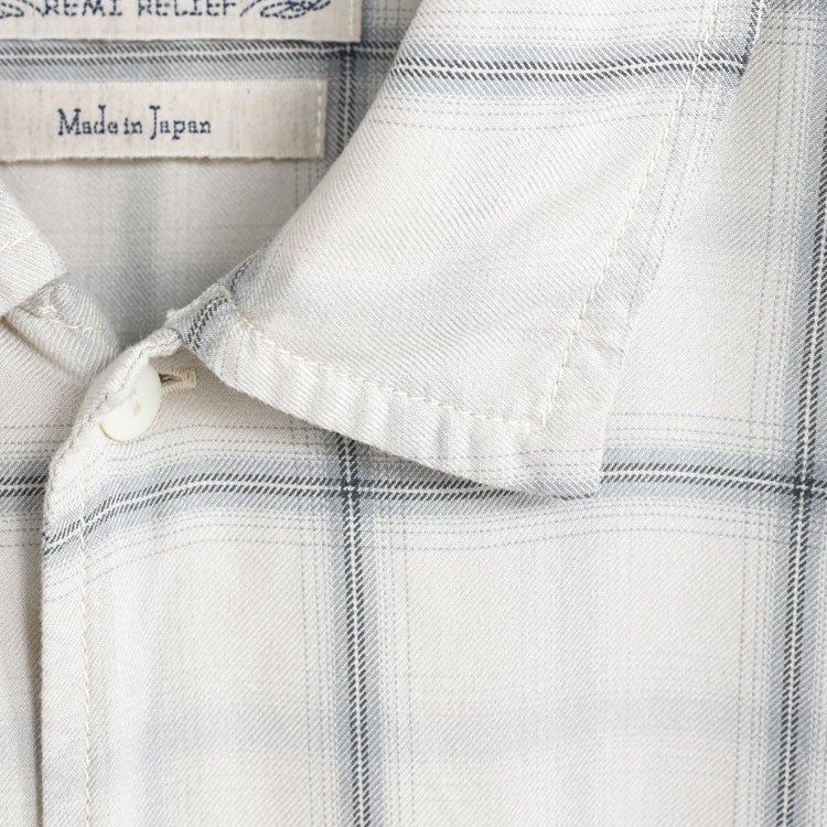 rayon twill check S/S shirt レーヨンツイルチェック半袖シャツ