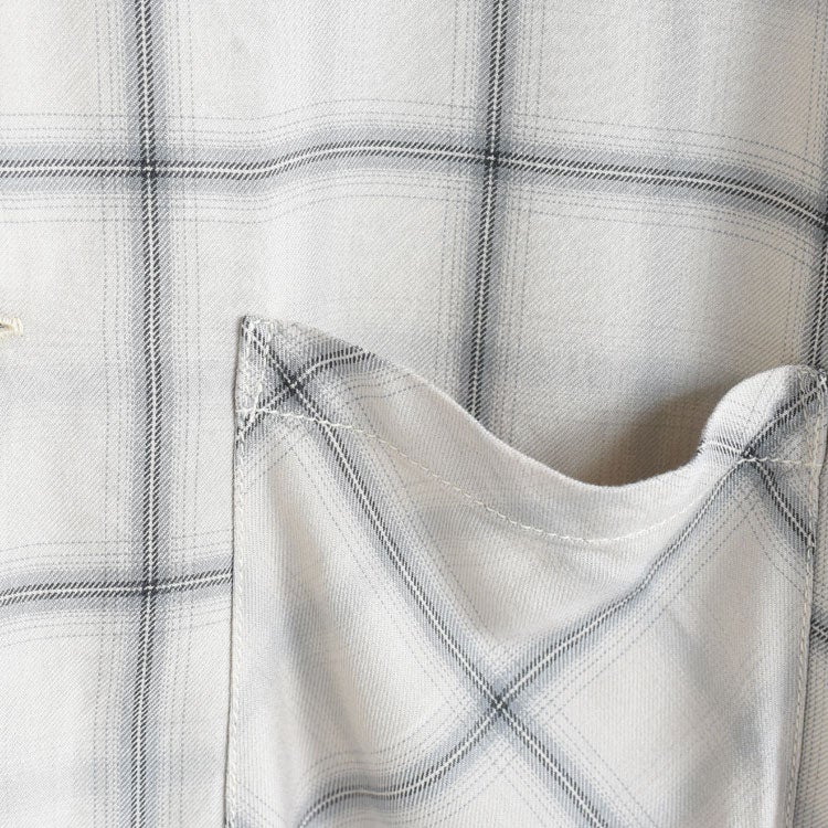 rayon twill check S/S shirt レーヨンツイルチェック半袖シャツ