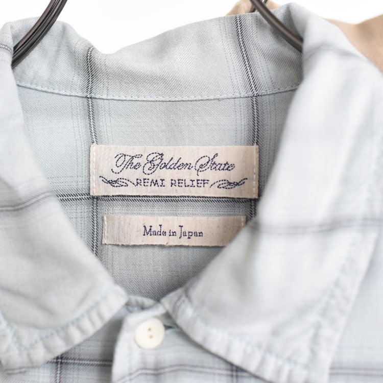 rayon twill check S/S shirt レーヨンツイルチェック半袖シャツ