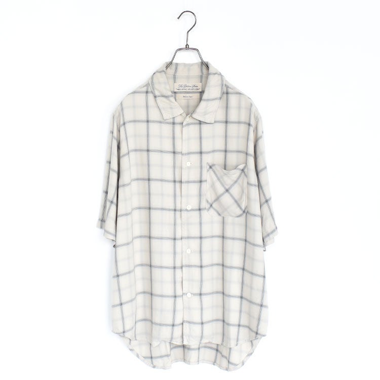 rayon twill check S/S shirt レーヨンツイルチェック半袖シャツ