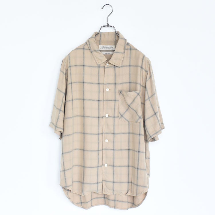rayon twill check S/S shirt レーヨンツイルチェック半袖シャツ