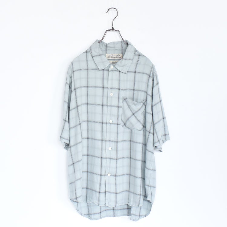 rayon twill check S/S shirt レーヨンツイルチェック半袖シャツ