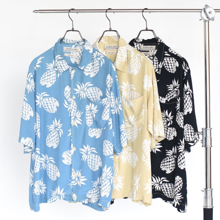 PINEAPPLE PRINT ALOHA SHIRT パイナップル柄アロハシャツ