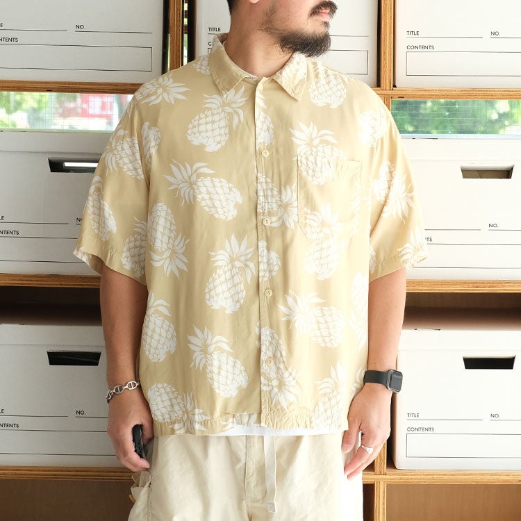 PINEAPPLE PRINT ALOHA SHIRT パイナップル柄アロハシャツ