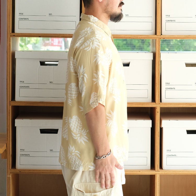 PINEAPPLE PRINT ALOHA SHIRT パイナップル柄アロハシャツ