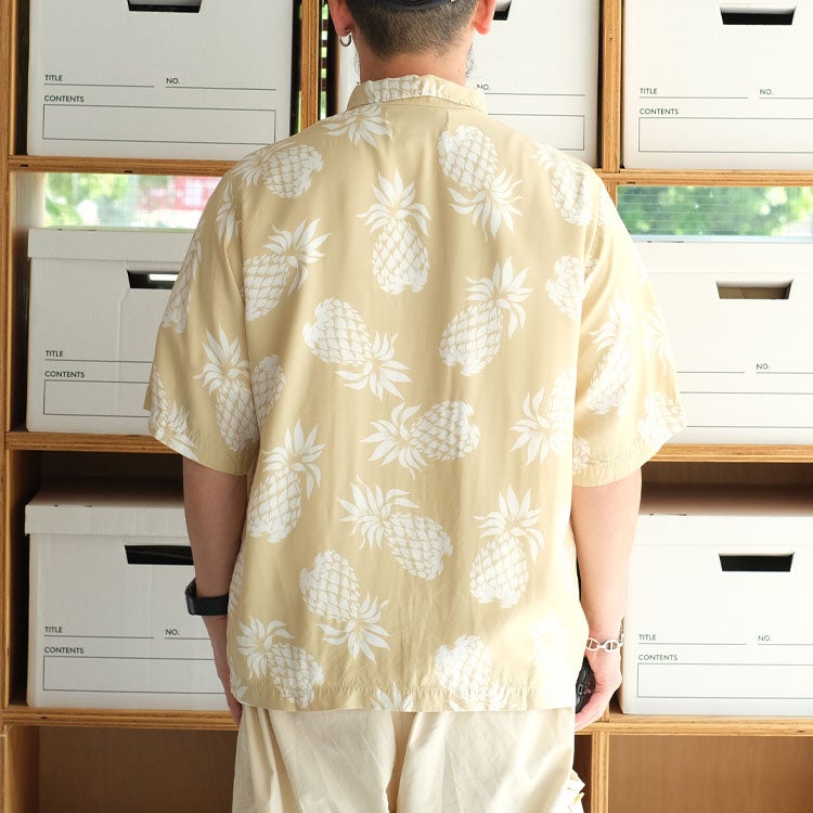 PINEAPPLE PRINT ALOHA SHIRT パイナップル柄アロハシャツ