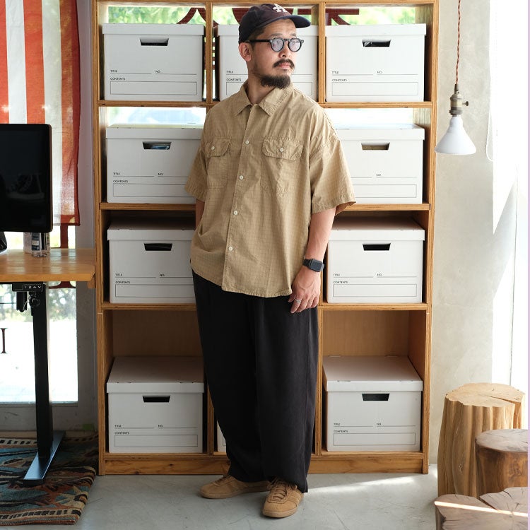 TYPEWRITER CHECKED S/S SHIRT タイプライターチェック半袖シャツ