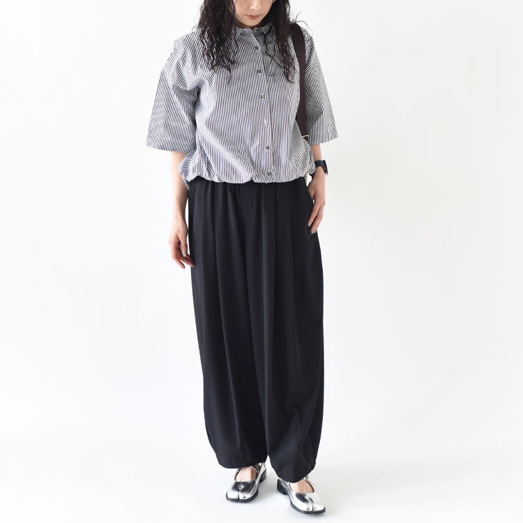 stripe half slv ballon shirt ストライプハーフスリーブバルーン