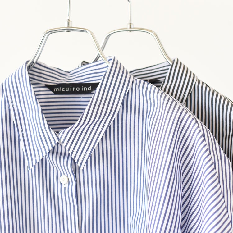 stripe half slv ballon shirt ストライプハーフスリーブバルーンシャツ