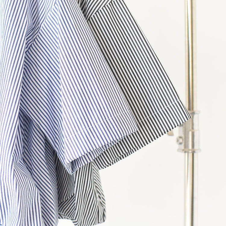 stripe half slv ballon shirt ストライプハーフスリーブバルーンシャツ