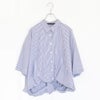 stripe half slv ballon shirt ストライプハーフスリーブバルーンシャツ