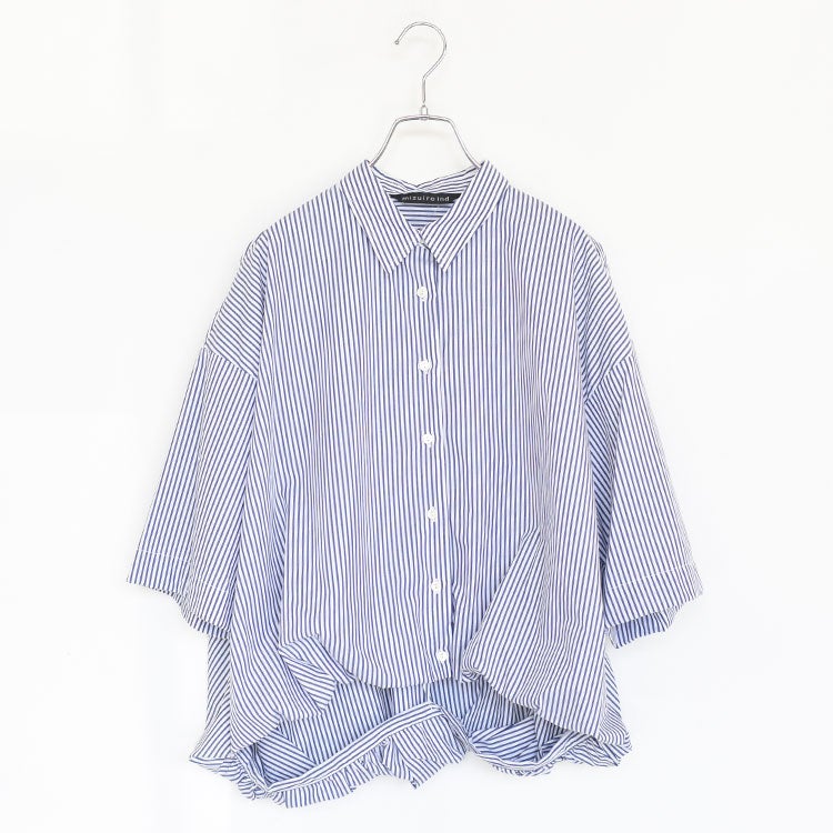 stripe half slv ballon shirt ストライプハーフスリーブバルーンシャツ
