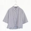stripe half slv ballon shirt ストライプハーフスリーブバルーンシャツ